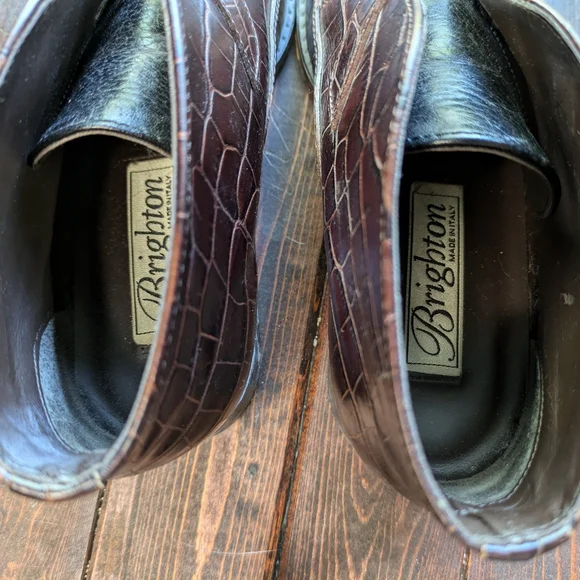 Vintage Brighton Kismet Brown Leather Ankle Boots Bootie Shoe Size 6 Buckle - Picture 9 of 10